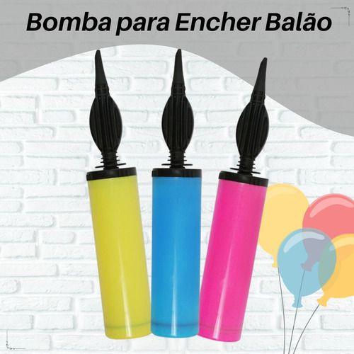 Imagem de Bomba Em Redondo Manual Para Encher Bexiga Ida E Volta Festinha Prático