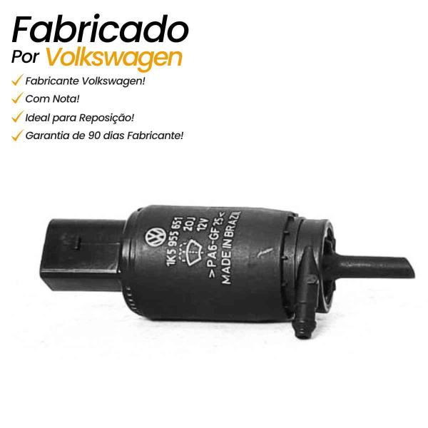 Imagem de Bomba Esguicho Agua Limpador de Para-brisa Volkswagen Gol Saveiro Voyage Fox 2010 2012 2014 2016 2018 Original para Saída Dianteira