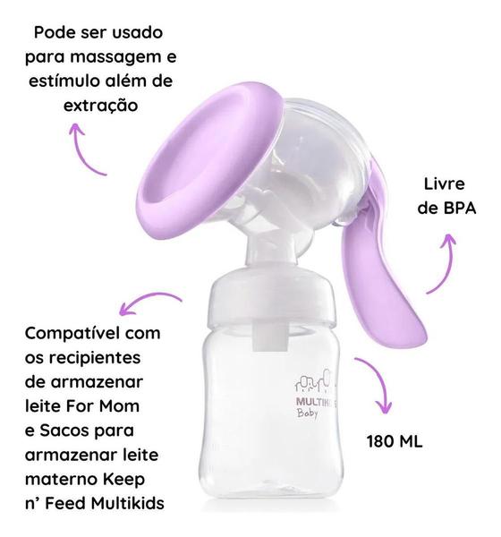 Imagem de Bomba Extrator Tira Leite Manual For Mom Multikids Baby