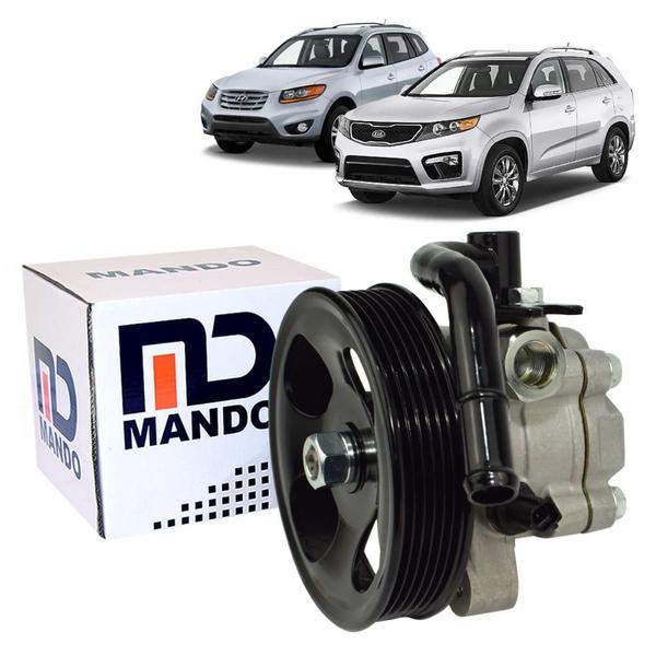 Imagem de Bomba Hidraulica Nova Kia Sorento 3.5 V6 2009 A 2013 - Com Sensor Le - Com Polia  6pk - Cano Comprido Frente Le