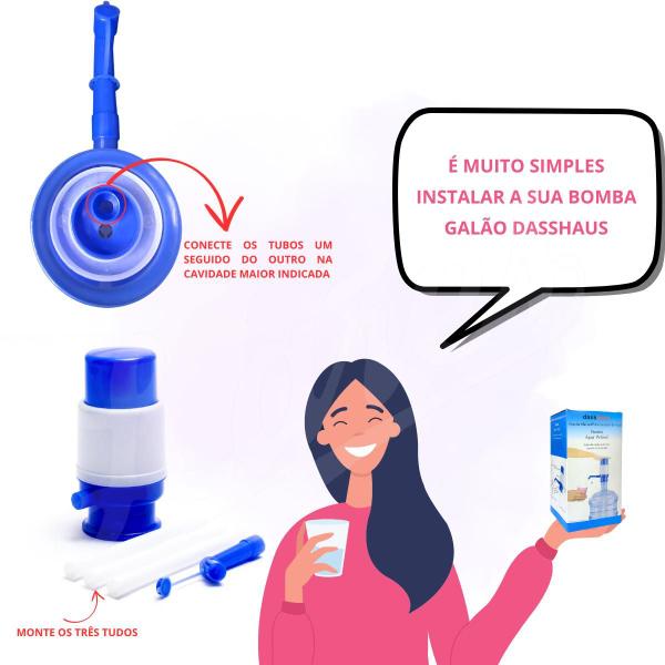 Imagem de Bomba Manual para Galão Garrafão Água Mineral 10 20L (Azul)