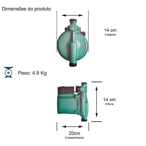 Imagem de Bomba Pressurizada TPA 25-12-200 Mnofásico 270w 220 Volts