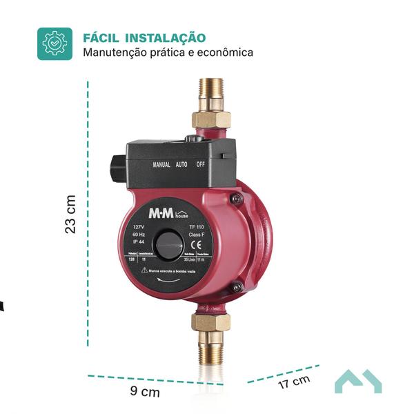 Imagem de Bomba Pressurizador De Água 120w 2100l/h 11mca 110v Mm House