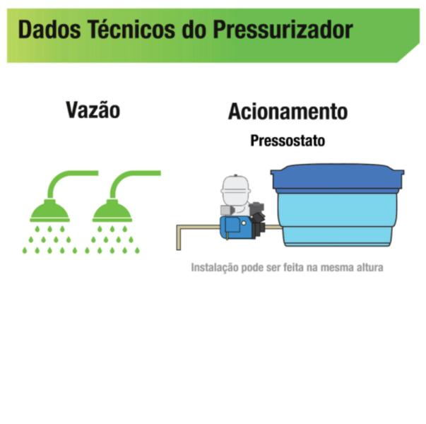 Imagem de Bomba Pressurizador De Água Komeco Tp 825 G3 Bivolt