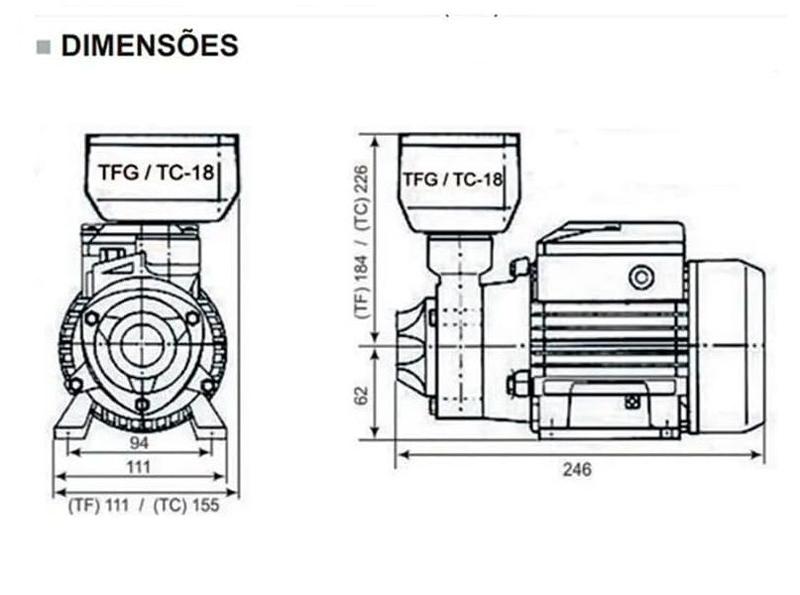 Imagem de Bomba Pressurizador TP-BAL-1/2-TC-18 Bivolt c/ Pressostato Texius