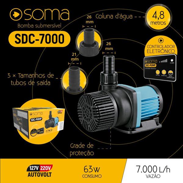 Imagem de Bomba sub soma alta vazao eletr sdc- 7000 (7000l/h) autovolt