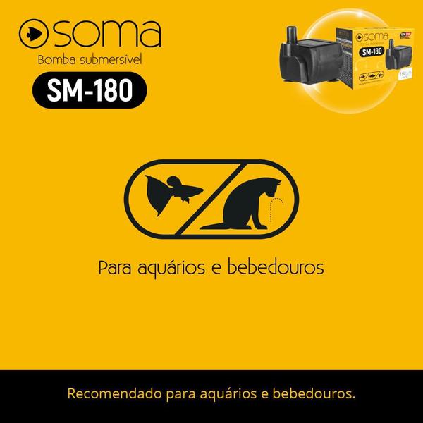 Imagem de Bomba sub soma aquarios e fontes sm-180 (180l/h) autovolt