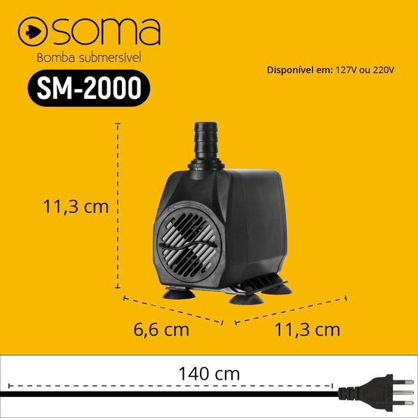 Imagem de Bomba sub soma aquarios sm-2000 (2000 l/h) 127v