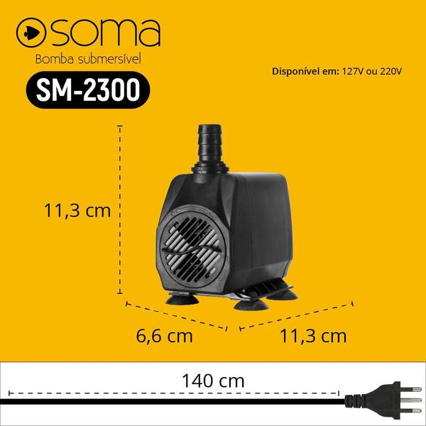 Imagem de Bomba sub soma aquarios sm-2300 (2300 l/h) 220v