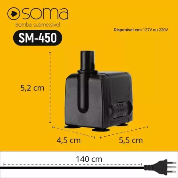 Imagem de Bomba Sub Soma Aquarios Sm- 450 (450 L/H) 127V