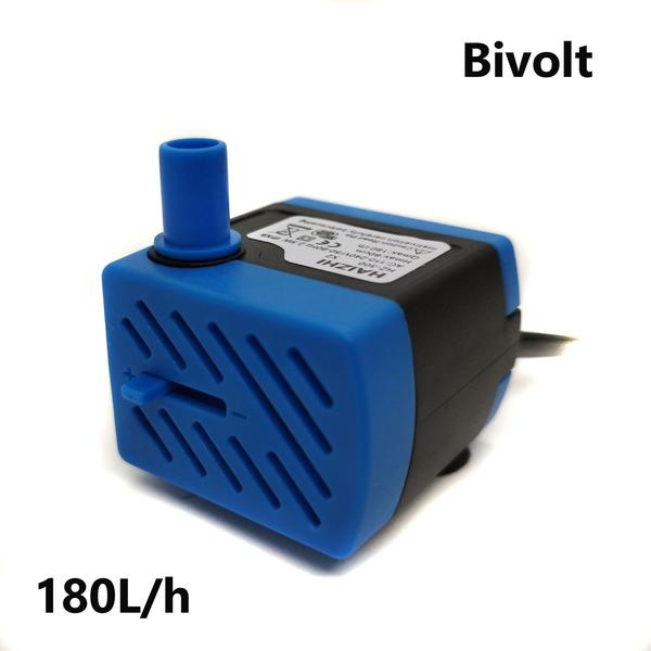 Imagem de Bomba Submersa Bivolt Haizhi 180L/h Motor Bombinha para Fonte de Água Bebedouro Pet Aquário