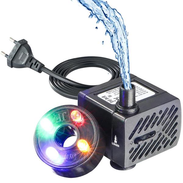 Imagem de Bomba Submersa Bombinha para Fontes e Aquários Lorben com Luz LED 3W 180 L/h Bivolt GT6080