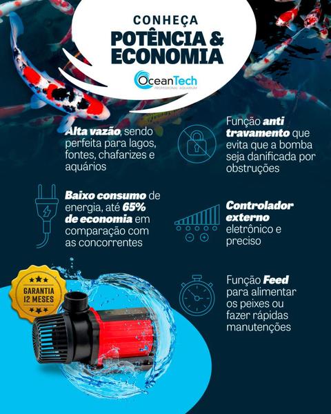 Imagem de Bomba Submersa Eletrônica Ac 9000 L/h Ocean Tech Lago Aquari