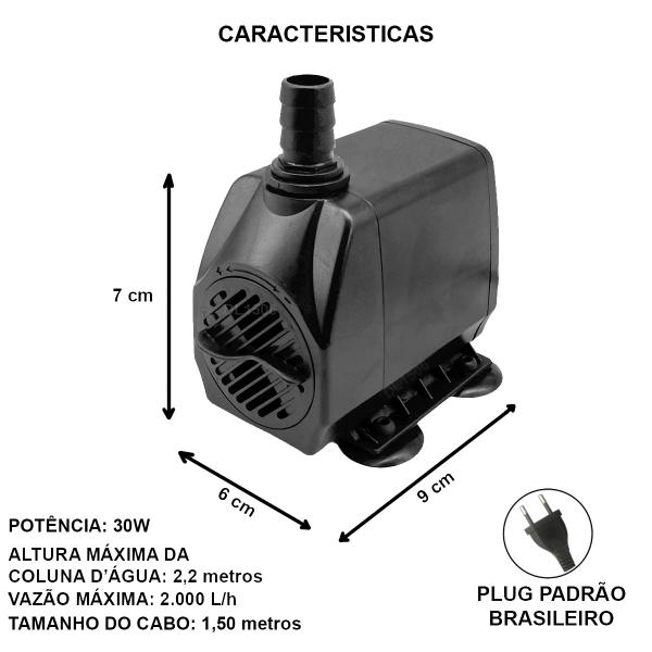 Imagem de Bomba Submersa P/ Lagos Aquários Fontes 2000 Lh Ap 220v