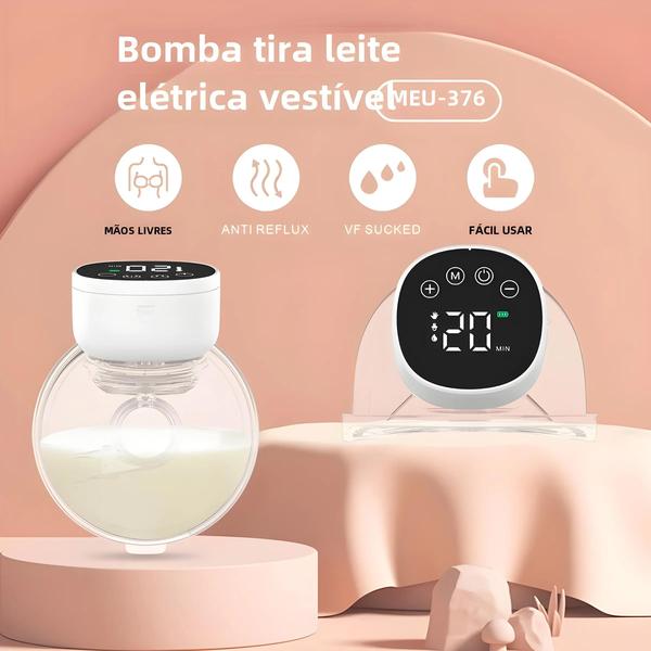 Imagem de Bomba Tira-Leite Automática Vestível - Para Mães e Bebês