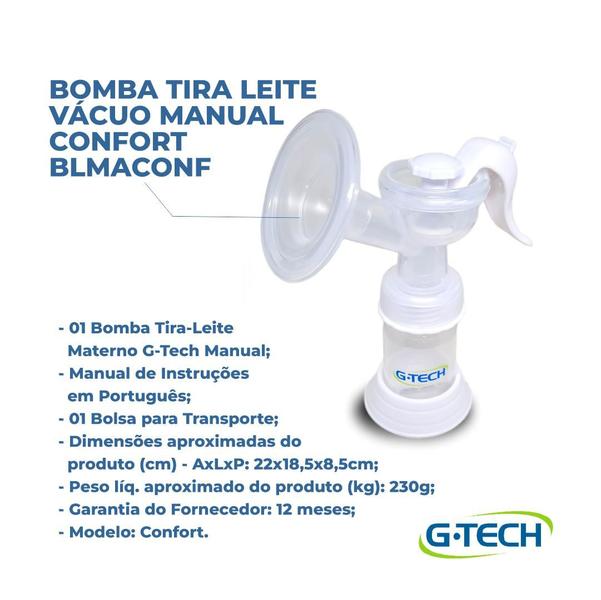 Imagem de Bomba tira leite vácuo manual confort  g-tech blmaconf - 01und