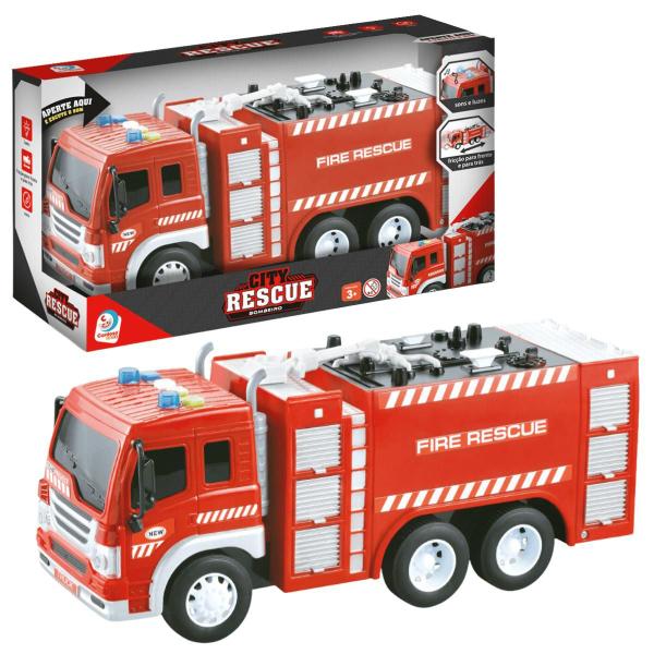 Imagem de Bombeiro City Rescue de Fricção Com Luz e Som Infantil