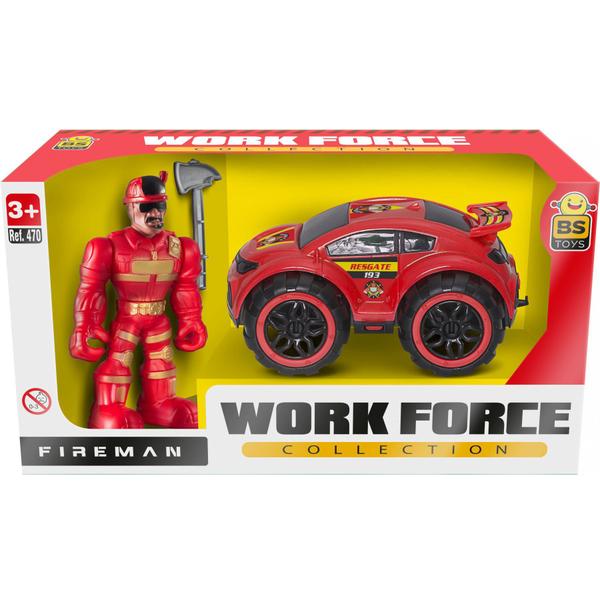 Imagem de Bombeiro Work Force Com Carro Resgate 470 - Bs Toys