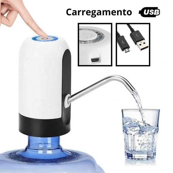 Imagem de Bombinha Para Galão De 20 L 5L 10L Garrafão De Agua Mineral Bomba Recarregável Via Usb Elétrica Puxador De Agua Dispenser