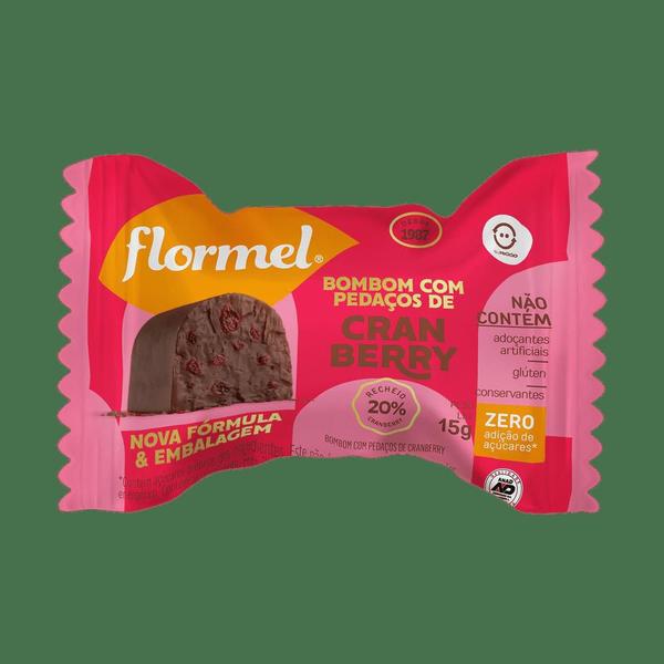 Bombom Com Cranberry Vegano Zero Açúcar Flormel - 18x15g Imagem de Bombom Com Cranberry Vegano Zero Açúcar Flormel - 18x15g