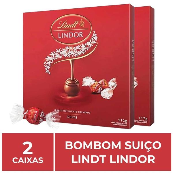 Bombom de Chocolate Suiço Lindt Lindor, 2 Caixas de 112g Imagem de Bombom de Chocolate Suiço Lindt Lindor, 2 Caixas de 112g