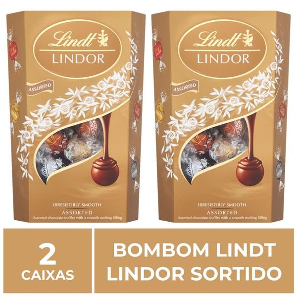 Imagem de Bombom de Chocolate Suíço Lindt Lindor Sortido 2 Caixas 200G