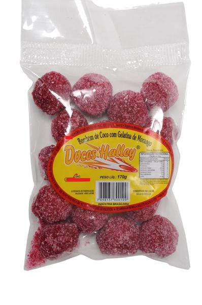 Bombom de Coco Com Gelatina de Morango 170g Kit com 64 UNIDADES - Doces Halley Imagem de Bombom de Coco Com Gelatina de Morango 170g Kit com 64 UNIDADES