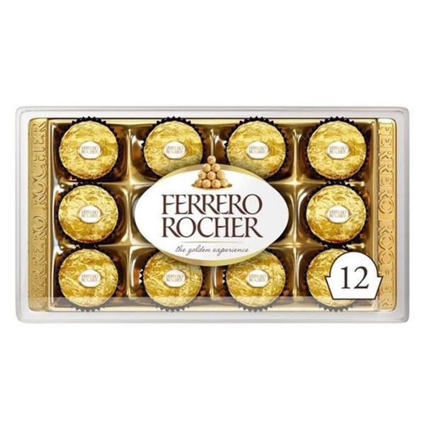 Bombom Ferrero Rocher 150G 12 Bombons (3 Embalagens) Imagem de Bombom Ferrero Rocher 150G 12 Bombons (3 Embalagens)