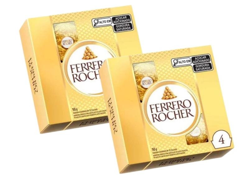 Imagem de Bombom FERRERO ROCHER 50g (4 bombons) - 2 caixas