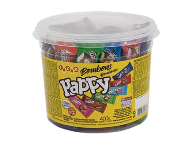 Bombom Happy Sortido Jazam C/ 50Un 400g Imagem de Bombom Happy Sortido Jazam C/ 50Un 400g