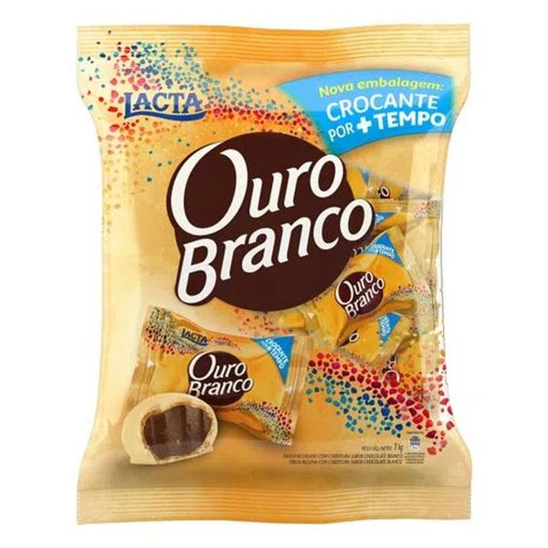 Bombom Ouro Branco Lacta - 1kg Imagem de Bombom Ouro Branco Lacta - 1kg
