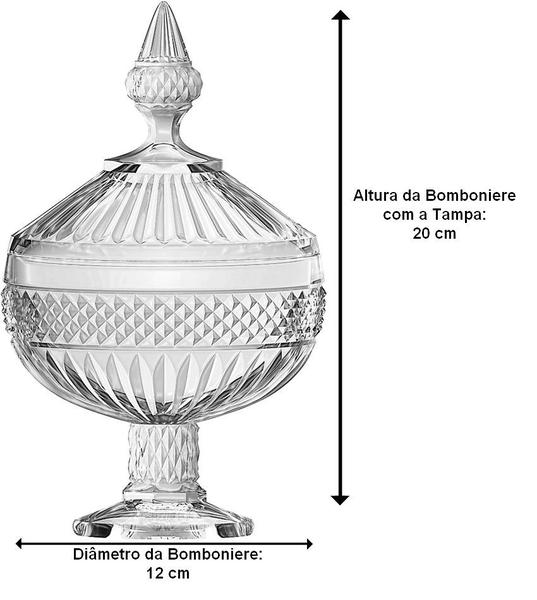 Imagem de Bomboniere 20cm Por 12cm Palace Com Pé Em Cristal Ecológico L'Hermitage