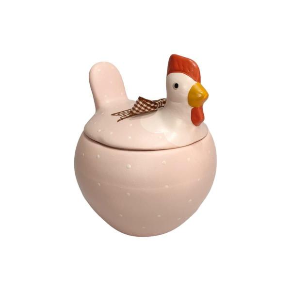 Imagem de Bomboniere De Galinha Pote Pequeno De Ceramica Cor Rose