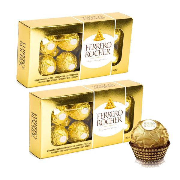 Imagem de Bombons Ferrero Rocher 2Caixa Cada/8 Unidades Sabor Unico 