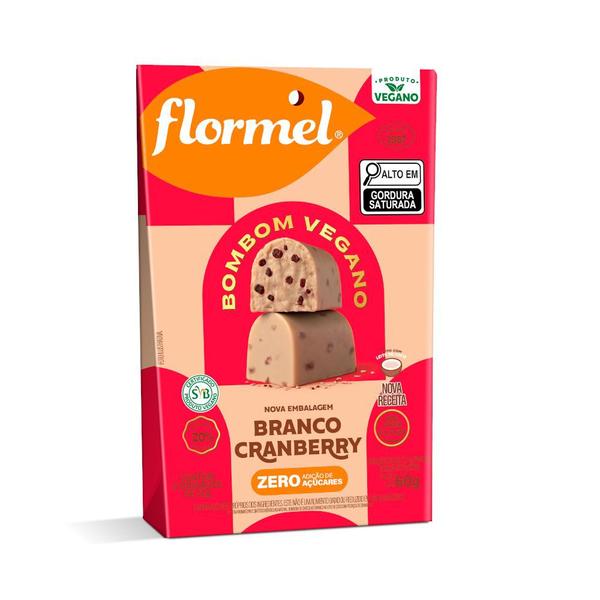 Bombons Flormel Branco Cranberry 60g Imagem de Bombons Flormel Branco Cranberry 60g