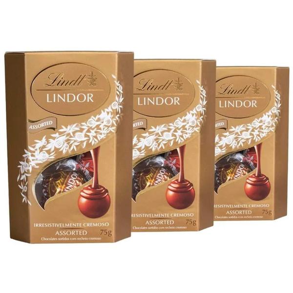 Imagem de Bombons Sortidos Lindor Lindt 200G (3 Caixas)