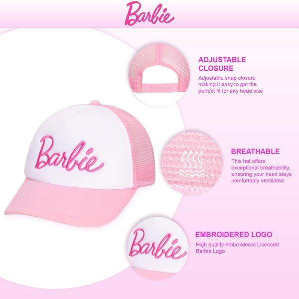 Imagem de Boné de Beisebol Barbie para Meninas (5 a 13 anos) - Ajustável, Algodão Rosa