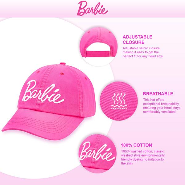 Imagem de Boné de Beisebol Barbie para Meninas (5 a 13 anos) - Ajustável, Algodão Rosa