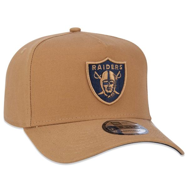 Imagem de Bone New Era 9FORTY A-Frame Snapback NFL Las Vegas Raiders Aba Curva Caqui Aba Curva Snapback Kaki