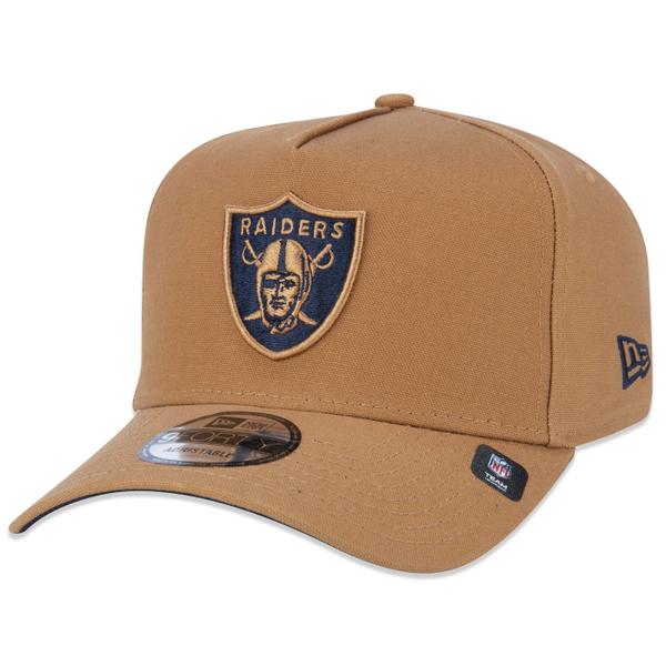 Imagem de Bone New Era 9FORTY A-Frame Snapback NFL Las Vegas Raiders Aba Curva Caqui Aba Curva Snapback Kaki