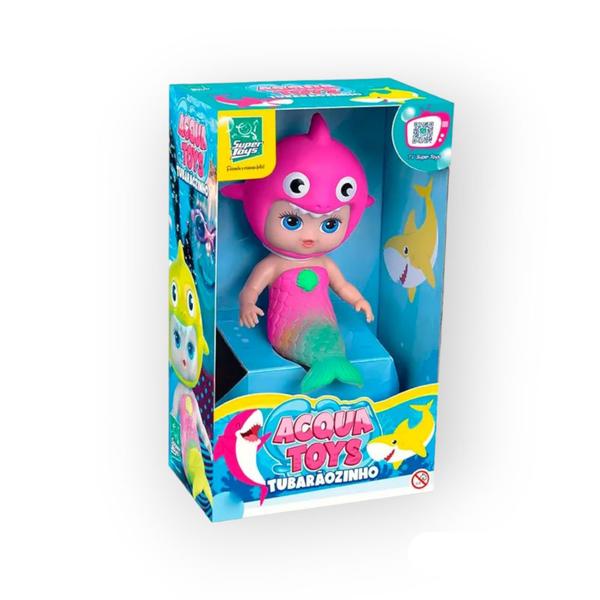 Imagem de Boneca acqua marina tubaraozinho rosa verde - super toys