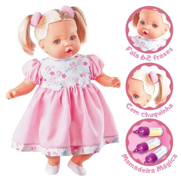 Boneca Angelina Grande Fala 62 Frases Com Mamadeira Mágica Infantil Menina - MILK Boneca Angelina Grande Fala 62 Frases Com Mamadeira Mágica Infantil Menina - MILK