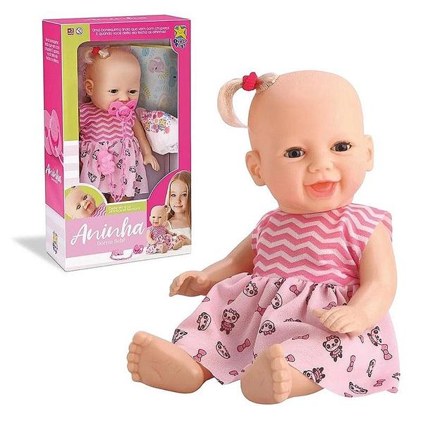 Imagem de Boneca Aninha Dorme Bebê com Chupeta 8164 - Divertoys