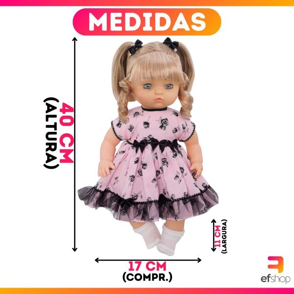 Imagem de Boneca Anjos Baby C/ Chupeta Mamadeira e Cheirinho Cabelo Loiro