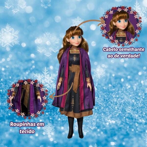 Boneca Anna Frozen Disney Princesa Infantil 55cm Articulada Em Vinil Original Brinquedo Novabrink Imagem de Boneca Anna Frozen Disney Princesa Infantil 55cm Articulada Em Vinil Original Brinquedo Novabrink