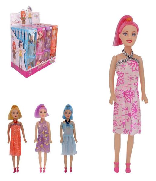 Imagem de Boneca anne com vestido sortidos colors na caixa wellkids - WELLMIX