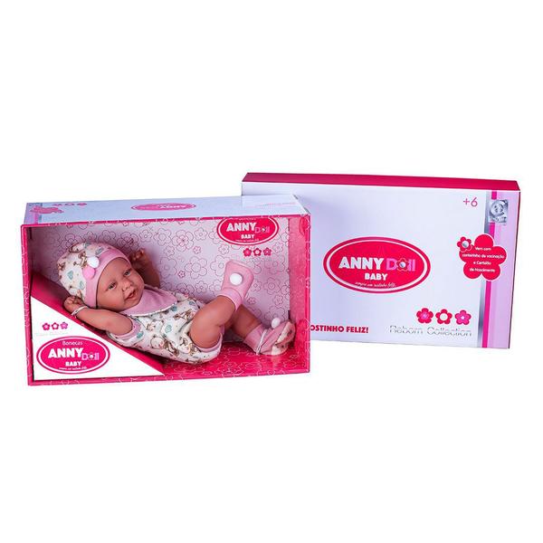 Imagem de Boneca Anny Doll Baby Reborn Macacão Babador 2442 - Cotiplas