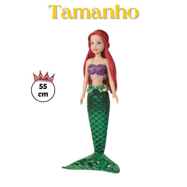 Imagem de Boneca Ariel Infantil Articulada Mini My Size Original Disney Mneina Crianças Pequena Sereia Novabrink