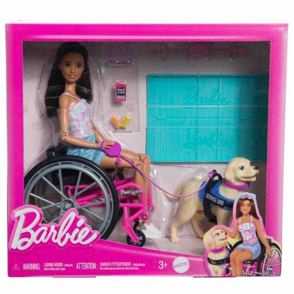 Imagem de Boneca Articulada - Barbie - Cadeira de Rodas com Cão - Mattel