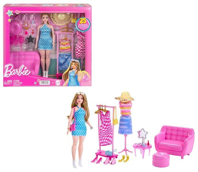 Imagem de Boneca Articulada Barbie Fashion e Beauty Playset Barbie Estilista Com Boneca e 25 Acessórios  Mattel  HPL78